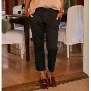 Frank & Eileen Wicklow Fray Hem Elevated Basic Chino Crop Pants, Size 6